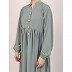 Fashionable Buttons with chest open design abaya-Sky Blue Fashionable Buttons with chest open design abaya-Sky Blue